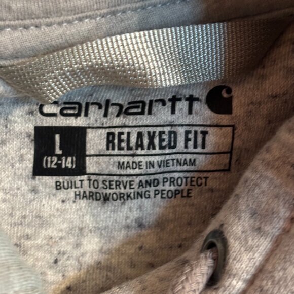 Women's Carhartt Relaxed Fit Heathered Gray Hoodie Large - Picture 5 of 5